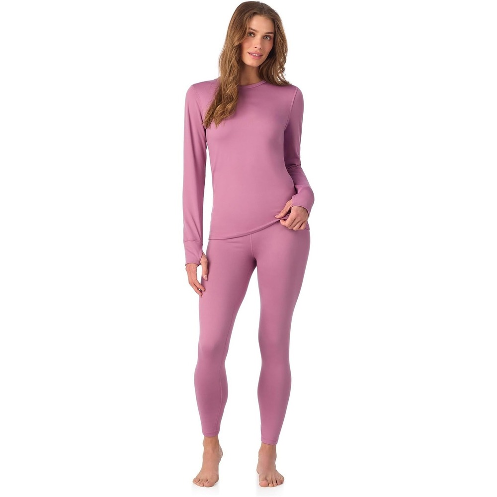 MSRP $45 Cuddl Duds Women's XS Mauve Heavyweight‎ Long Sleeve Top & Leggings